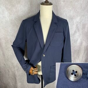 Travis Mathew Blazer Jacket Men XL Stretch Knit Navy Sport Coat Unlined Modern